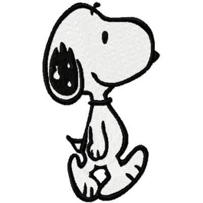 Snoopy walking embroidery design showcasing a playful stitched motif of the beloved cartoon character.