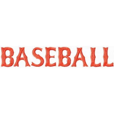 Baseball Red Sox style script embroidery design showcasing intricate stitching patterns for sports enthusiasts.