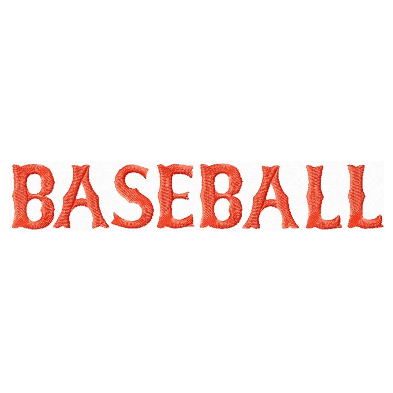 Baseball Red Sox style script embroidery design showcasing intricate stitching patterns for sports enthusiasts.
