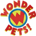 Wonder Pets Logo embroidery design preview showcasing vibrant stitching patterns for creative projects.