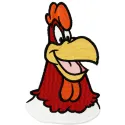 Foghorn Leghorn embroidery design featuring the iconic rooster in vibrant colors, perfect for farm-themed projects.