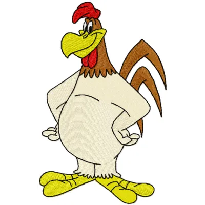 Foghorn Leghorn 2 embroidery design featuring a playful farm animal motif, ideal for various stitching projects.