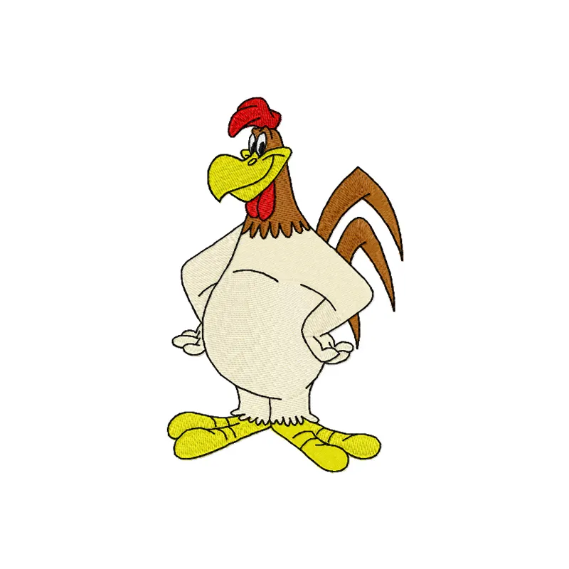 Foghorn Leghorn 2 embroidery design featuring a playful farm animal motif, ideal for various stitching projects.