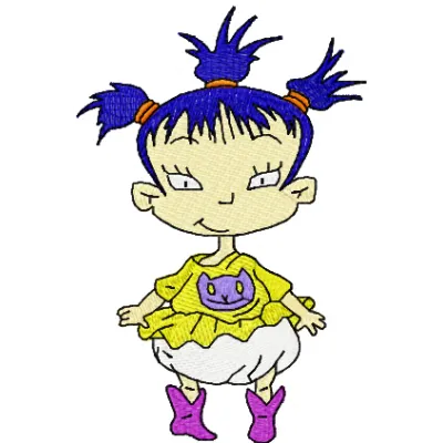 Kimi embroidery design from Rugrats collection showcasing vibrant colors and playful details for stitching.