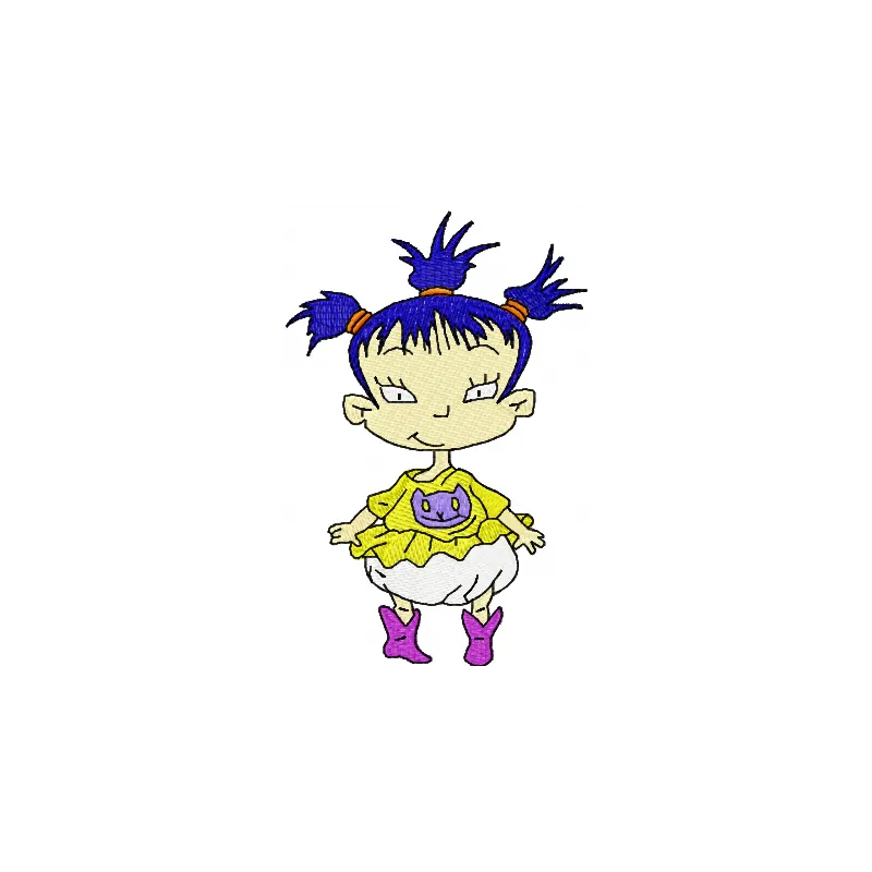 Kimi embroidery design from Rugrats collection showcasing vibrant colors and playful details for stitching.