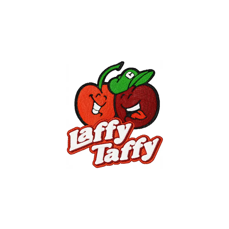 Laffy Taffy Apple and Cherry embroidery design showcasing colorful fruit motifs for kitchen decor.