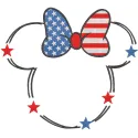 Mickey 4th of July embroidery design featuring Mickey Mouse with patriotic elements and vibrant colors.