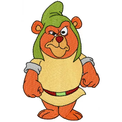 Gruffi Gummi embroidery design featuring a playful cartoon character, ideal for stitching on t-shirts and tote bags.