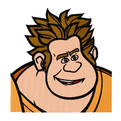 Wreck-It Ralph embroidery design preview showcasing vibrant colors and intricate details for creative projects.