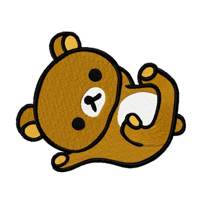 Rilakkuma embroidery design showcasing a cute teddy bear motif, perfect for embellishing children's items and gifts.