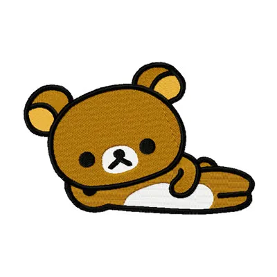 Rilakkuma relax embroidery design showcasing a cute teddy bear motif for crafting projects.
