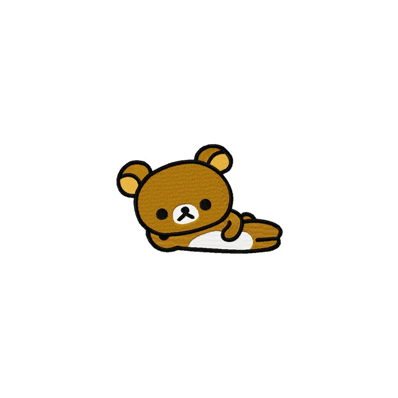 Rilakkuma relax embroidery design showcasing a cute teddy bear motif for crafting projects.