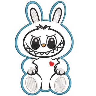 Labubu applique embroidery design - Embroidery Design