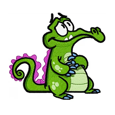 Preview of the Where's My Water embroidery design featuring playful reptile motifs for creative stitching projects.