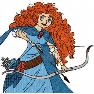 Princess Merida shot an arrow embroidery design - Embroidery Design