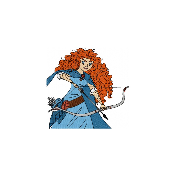 Princess Merida shot an arrow embroidery design - Embroidery Design