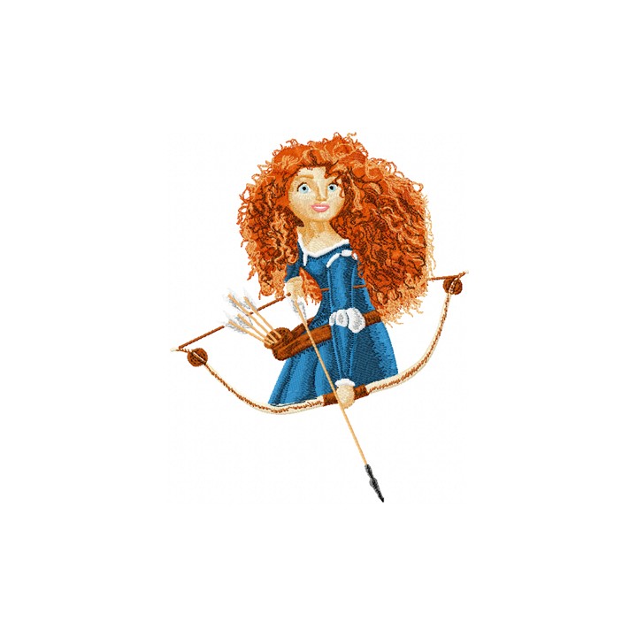 Brave Princess Merida embroidery design - Embroidery Design