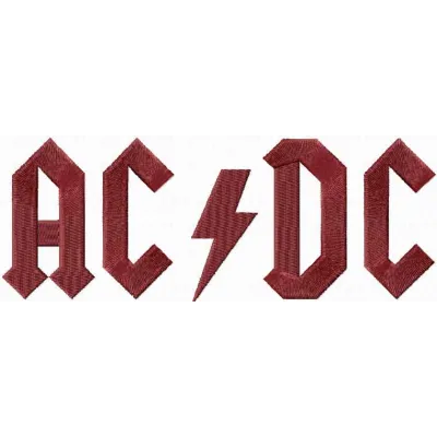 AC/DC Logo embroidery design preview showcasing a bold, iconic music motif for creative stitching projects.