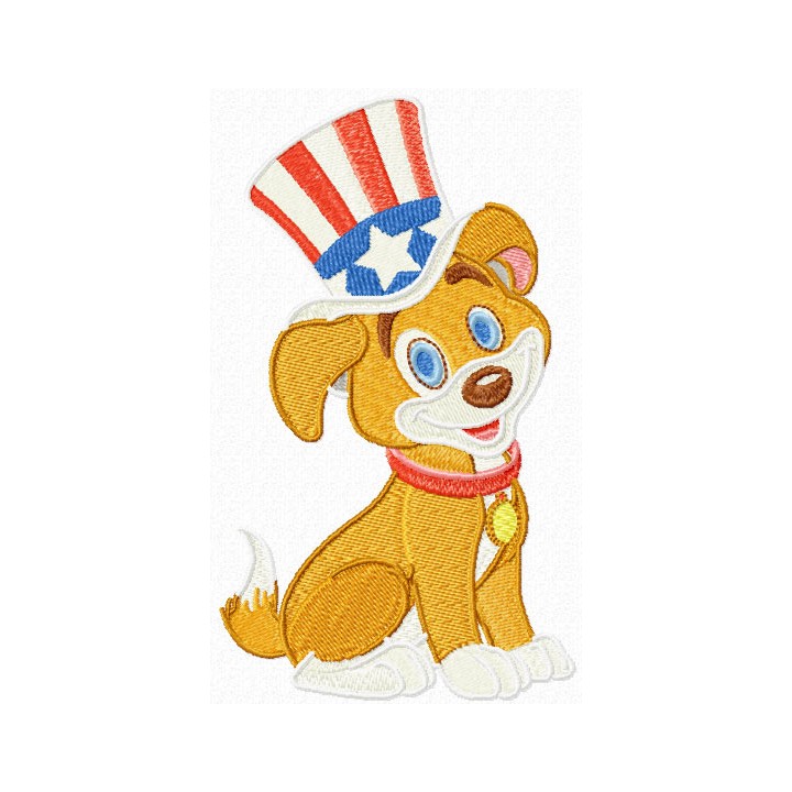 Happy dog embroidery design - Embroidery Design