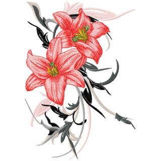 Swirl Lily embroidery design - Embroidery Design