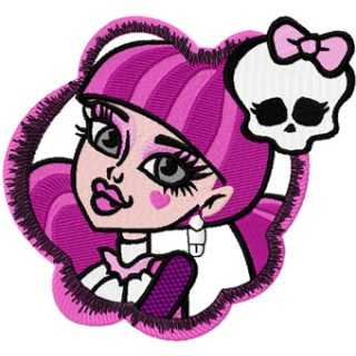 Monster High Draculaura badge embroidery design - Embroidery Design