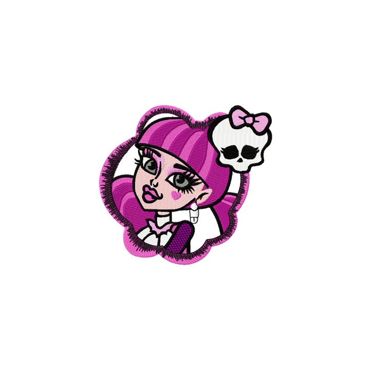 Monster High Draculaura badge embroidery design - Embroidery Design