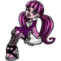 Preview of the Monster High Draculaura relax embroidery design, featuring a fun and playful character for girls.