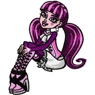 Monster High Draculaura relax embroidery design - Embroidery Design
