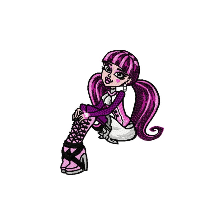 Monster High Draculaura relax embroidery design - Embroidery Design