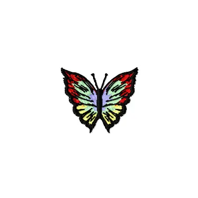 Small Butterfly embroidery design showcasing intricate details, perfect for stitching on t-shirts and tote bags.