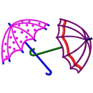 Two Umbrellas embroidery design - Embroidery Design