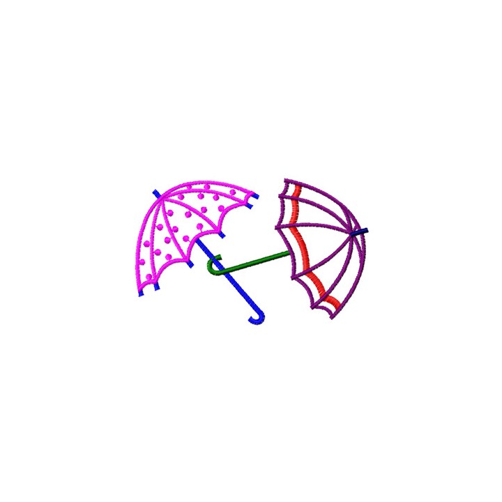 Two Umbrellas embroidery design - Embroidery Design