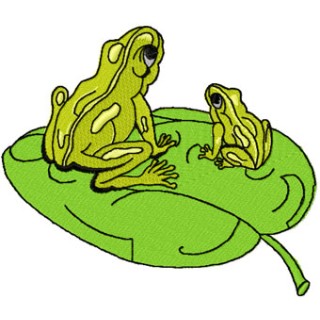 Two Frogs embroidery design - Embroidery Design