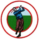 Golf embroidery design featuring a detailed golf club and ball, ideal for stitching on caps and towels.