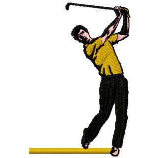 Golfer embroidery design - Embroidery Design