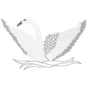 Swan embroidery design showcasing a graceful bird motif, perfect for embellishing t-shirts and tote bags.