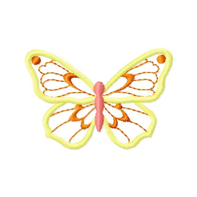 Butterfly Applique embroidery design featuring intricate stitching patterns for decorative projects.