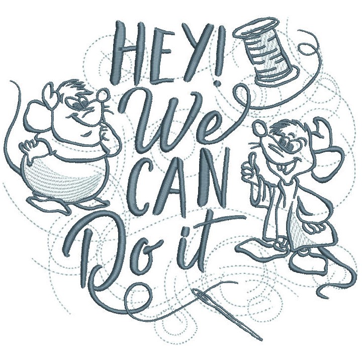 Gus and Jaq hey we can do it embroidery design - Embroidery Design