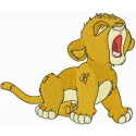 Simba can sleep embroidery design featuring a charming lion motif, perfect for baby onesies and blankets.