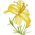 Lilia embroidery design featuring beautiful floral motifs, ideal for embellishing t-shirts and home decor.