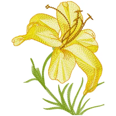 Lilia embroidery design featuring beautiful floral motifs, ideal for embellishing t-shirts and home decor.