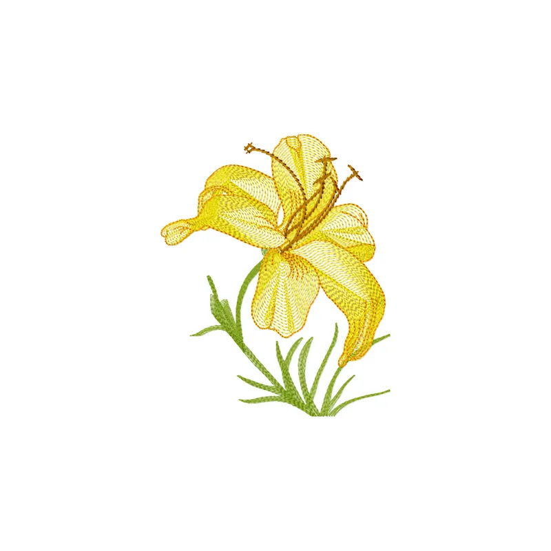 Lilia embroidery design featuring beautiful floral motifs, ideal for embellishing t-shirts and home decor.