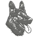 Preview of a German shepherd embroidery design featuring intricate stitching details, ideal for pet lovers.