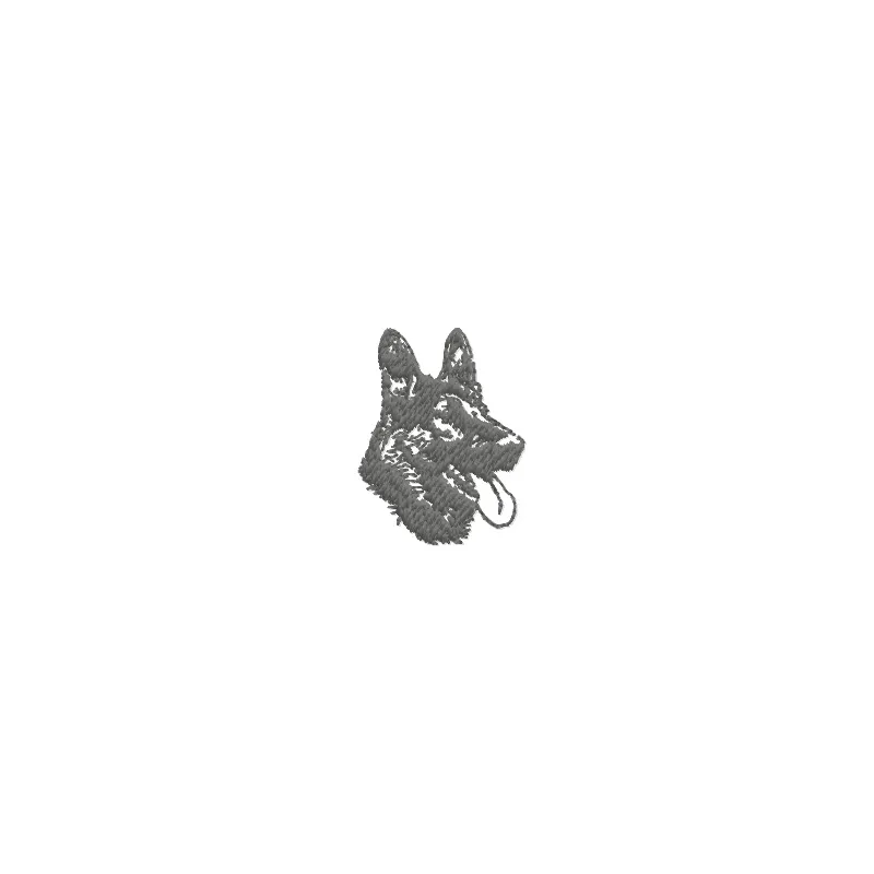 Preview of a German shepherd embroidery design featuring intricate stitching details, ideal for pet lovers.