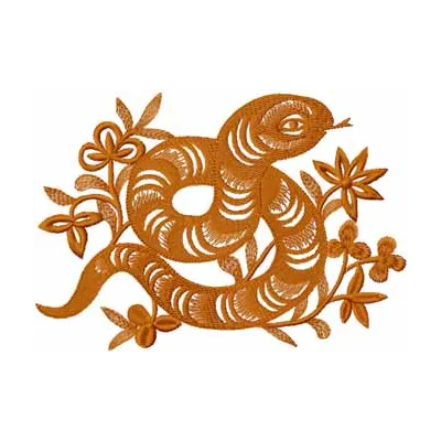Snake embroidery design showcasing intricate stitching patterns perfect for apparel and accessories.