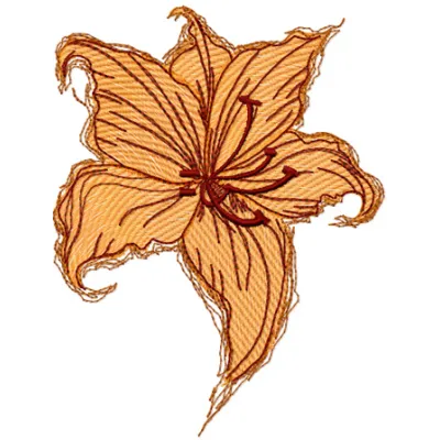Flower Lilia embroidery design showcasing a beautiful floral motif, perfect for embellishing apparel and home decor.