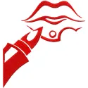 Tribal women lips make up embroidery design showcasing vibrant stitching patterns for creative projects.