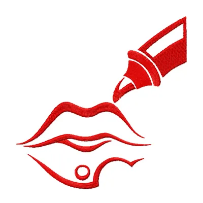 Tribal women lips embroidery design showcasing intricate stitching patterns for creative projects.