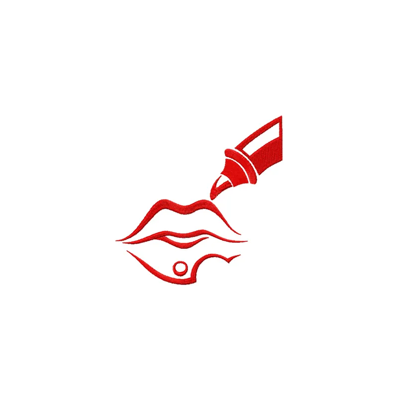 Tribal women lips embroidery design showcasing intricate stitching patterns for creative projects.