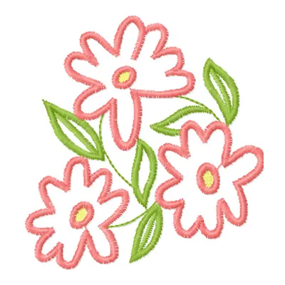 Preview of a pink flowers embroidery design showcasing intricate floral patterns suitable for various fabric projects.
